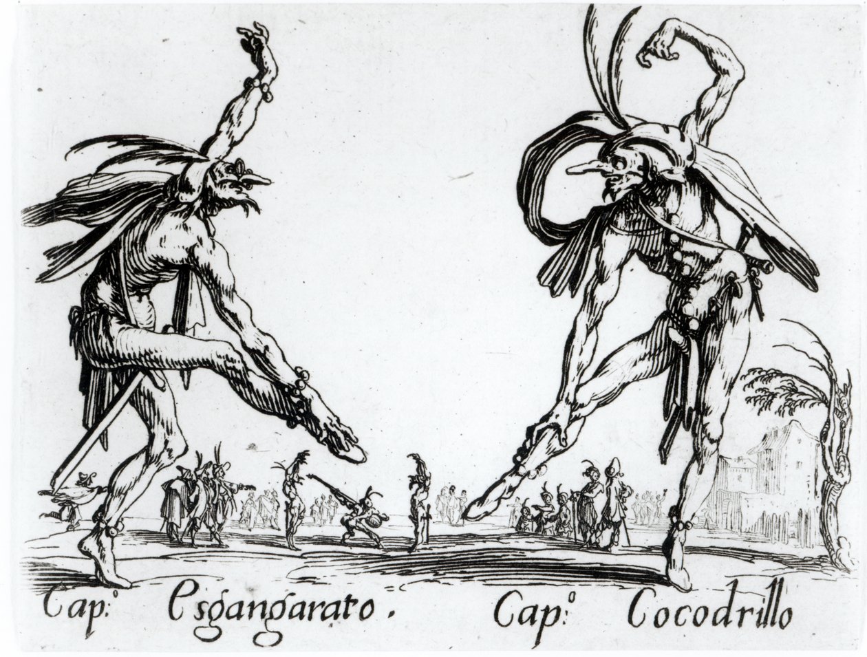 Eu Balli de Spessanei, ouro A Grande Caça (gravura) (foto de bw) de Jacques Callot