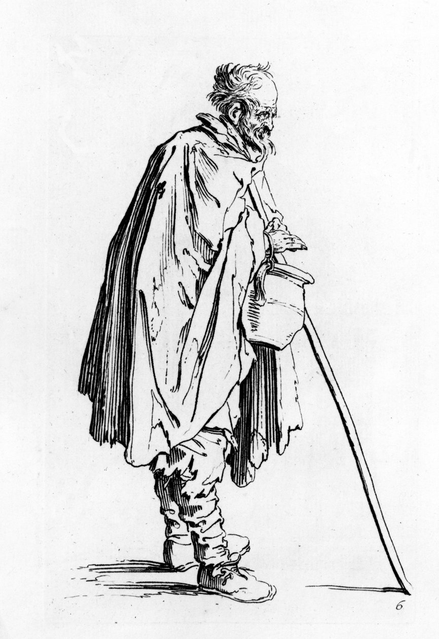 O mendigo com o jarro, c.1622-3 de Jacques Callot