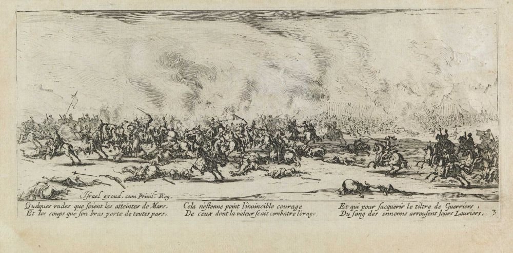 A batalha Miseries e horas ruins da guerra, pl. 3 de Jacques Callot