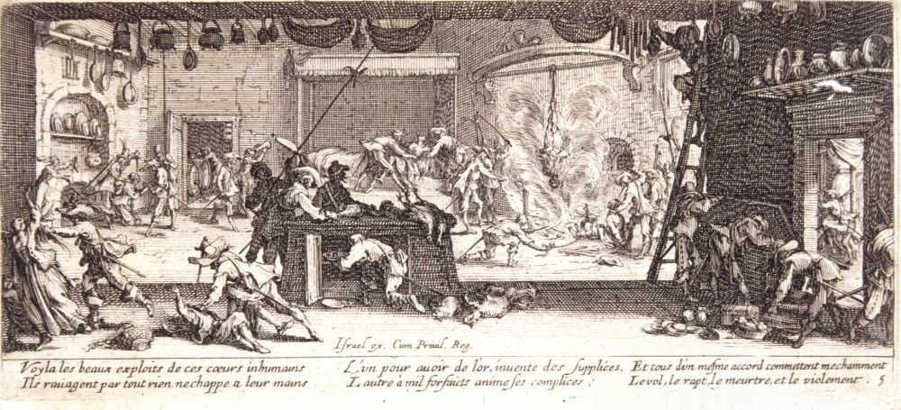 O saque Miseries e horas ruins da guerra, pl. 5 de Jacques Callot