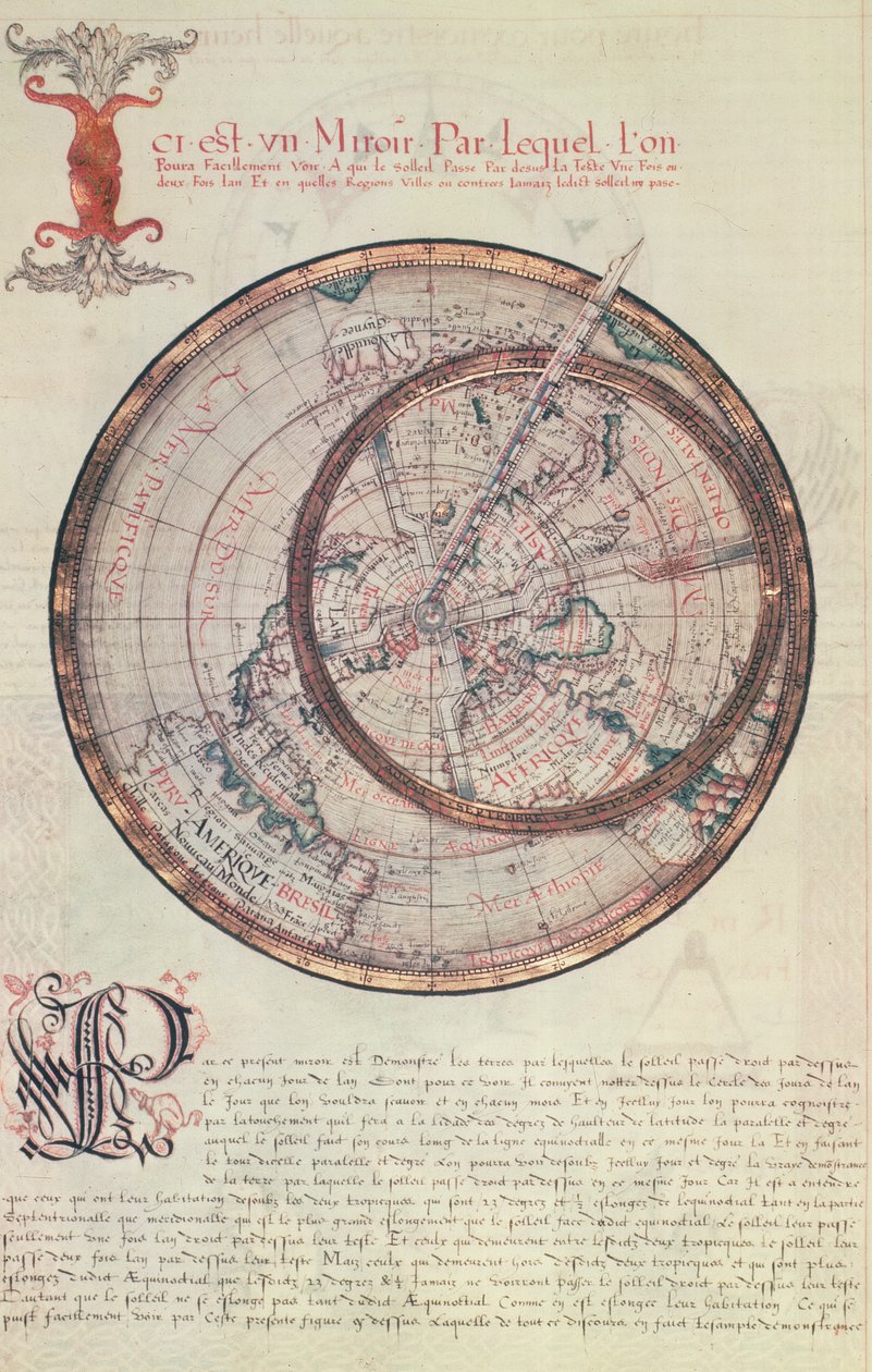 Ms Fr 150 fol.25v Mirror, de "As Primeiras Obras de Jacques Devaulx Piloto na Marinha", 1583 de Jacques Devaulx