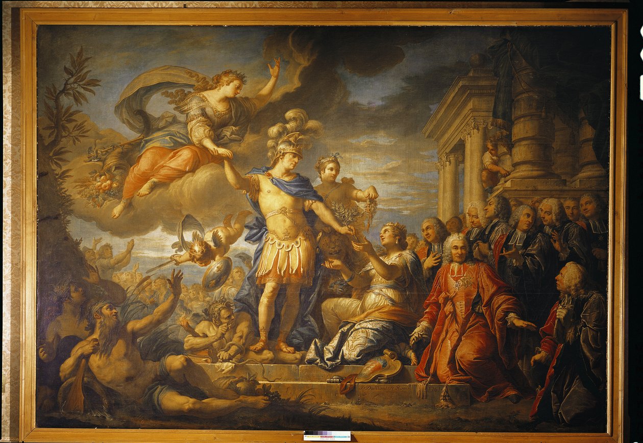 Alegoria da Paz de Aix-la-Chapelle, 1761 de Jacques Dumont