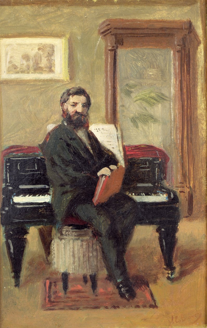 Claude Achille Debussy (1862-1918) no seu piano de Jacques Emile Blanche