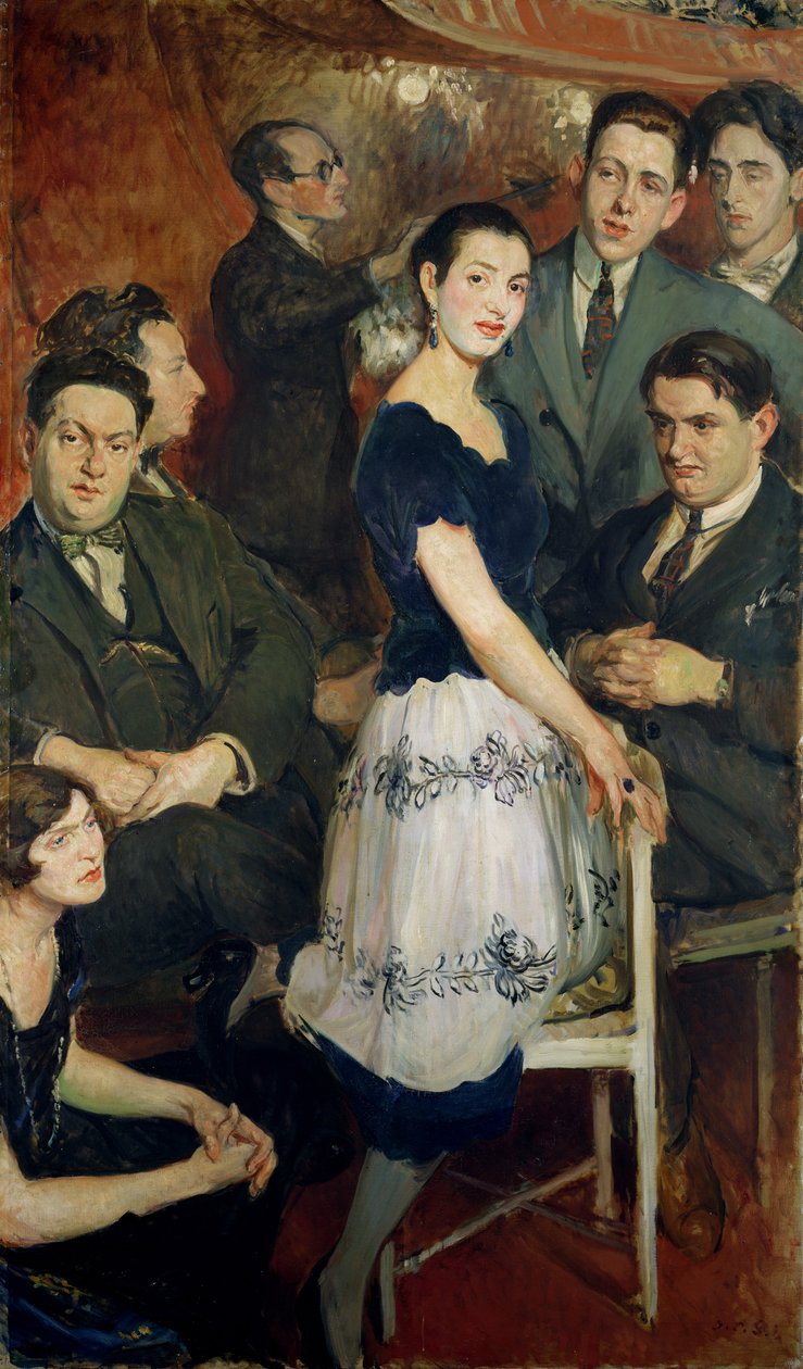 &39;The Six&39;, retrato de grupo do grupo musical de vanguarda patrocinado por Jean Cocteau, c.1921 de Jacques Emile Blanche