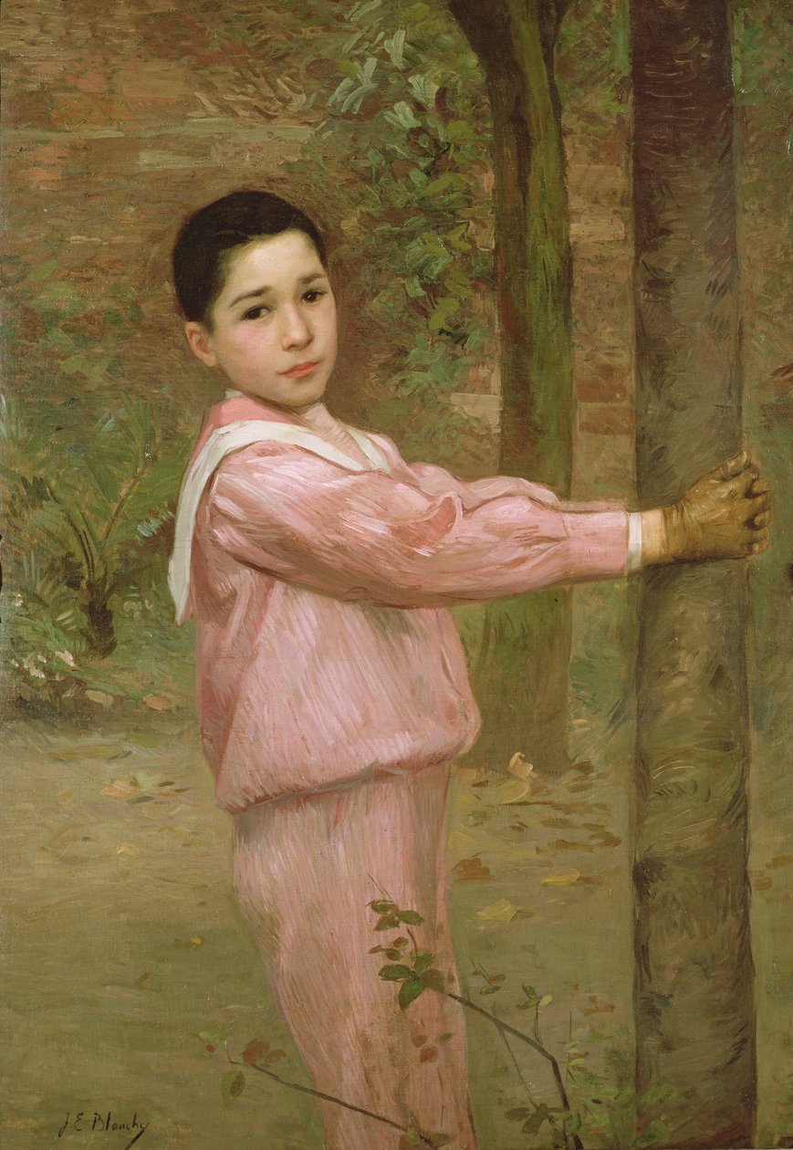 Retrato, de, um, menino, em, um, cor-de-rosa, terno marinheiro de Jacques Emile Blanche