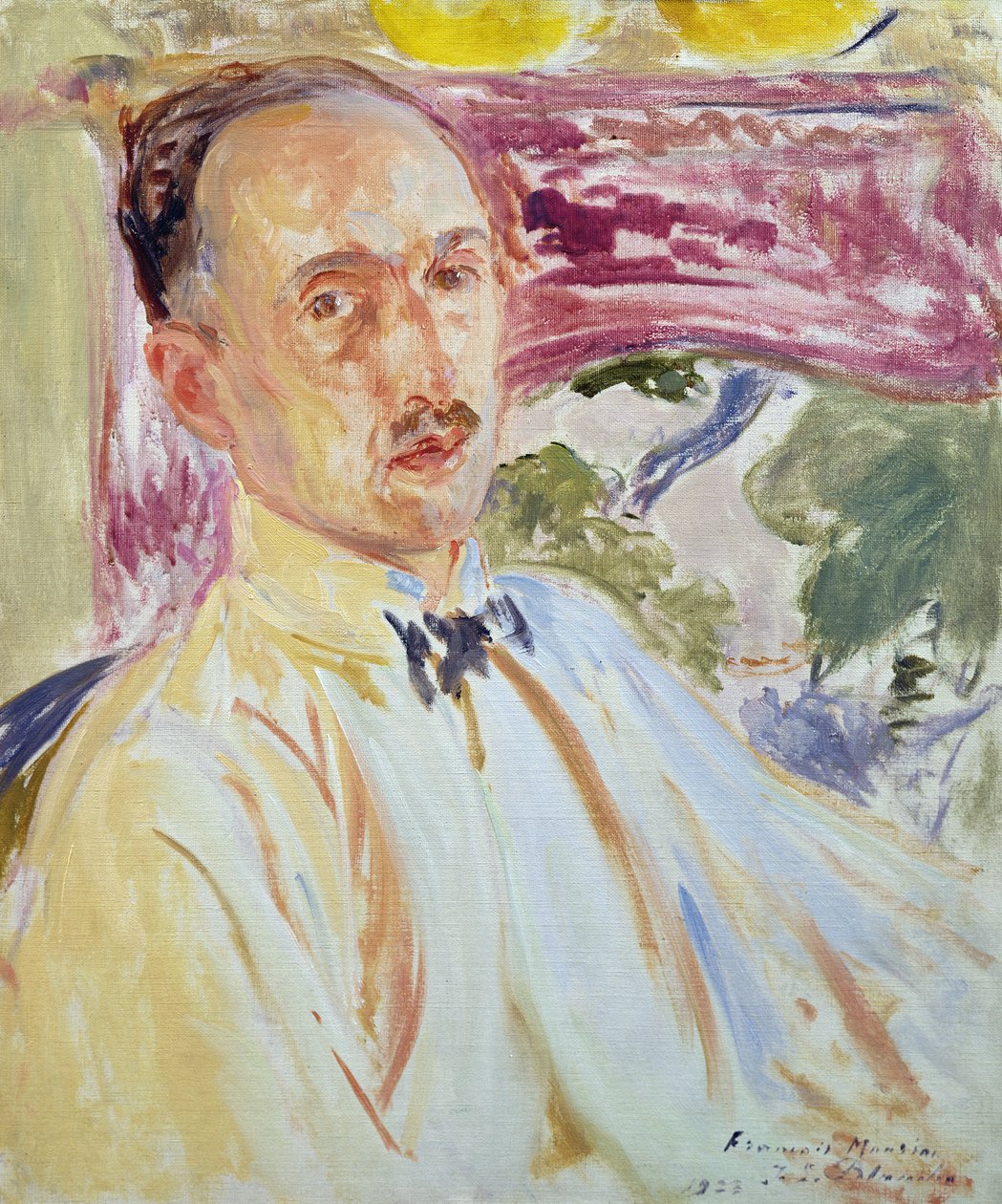 Estudo para um retrato de Francois Mauriac, 1923 (óleo no cartão) de Jacques Emile Blanche