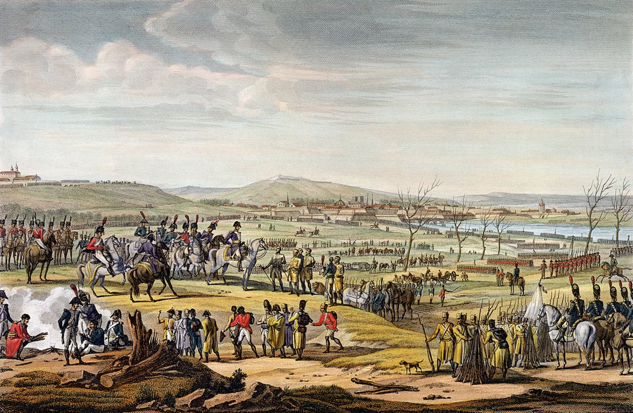 A captura de Ulm, 17 de outubro de 1805, gravada por Louis Francois Couche (1782-1849) (aquatint) de Jacques Francois Joseph Swebach