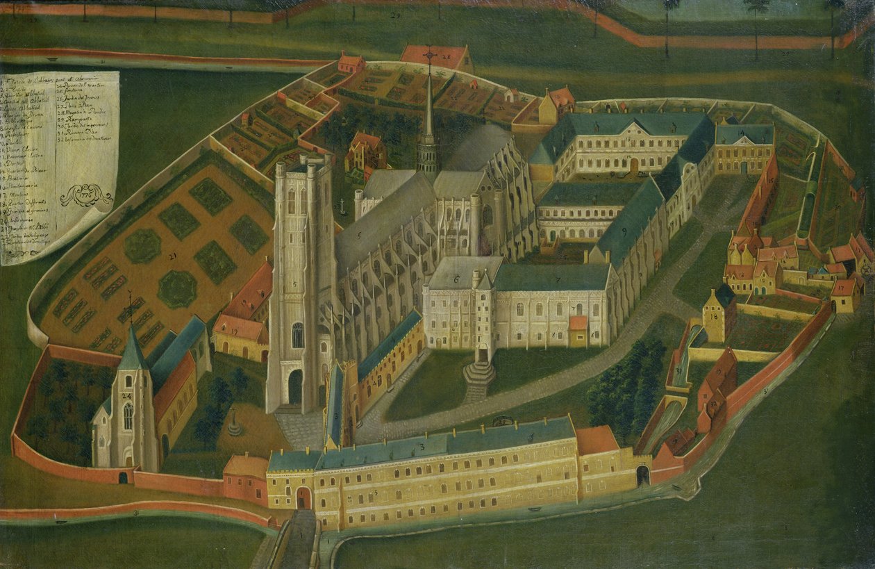 A abadia de Saint-Bertin em Saint-Omer, 1776 de Jacques Francois Lemaire