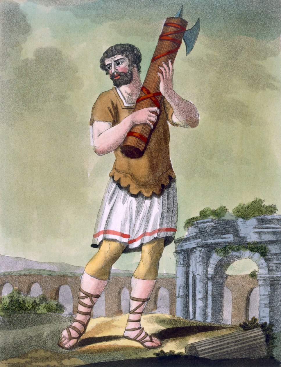 Um lictor, portador das fasces, ilustração de &39;L&39;Antique Rome&39;, gravado por Labrousse, publicado em 1796 de Jacques Grasset de Saint Sauveur