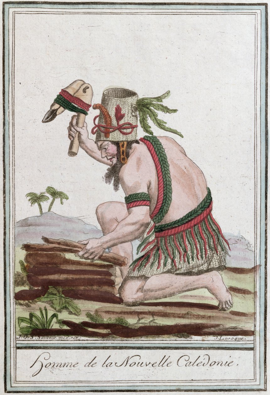 Nativa da Nova Caledônia, gravada por J. Laroque, 1796 de Jacques Grasset de Saint Sauveur
