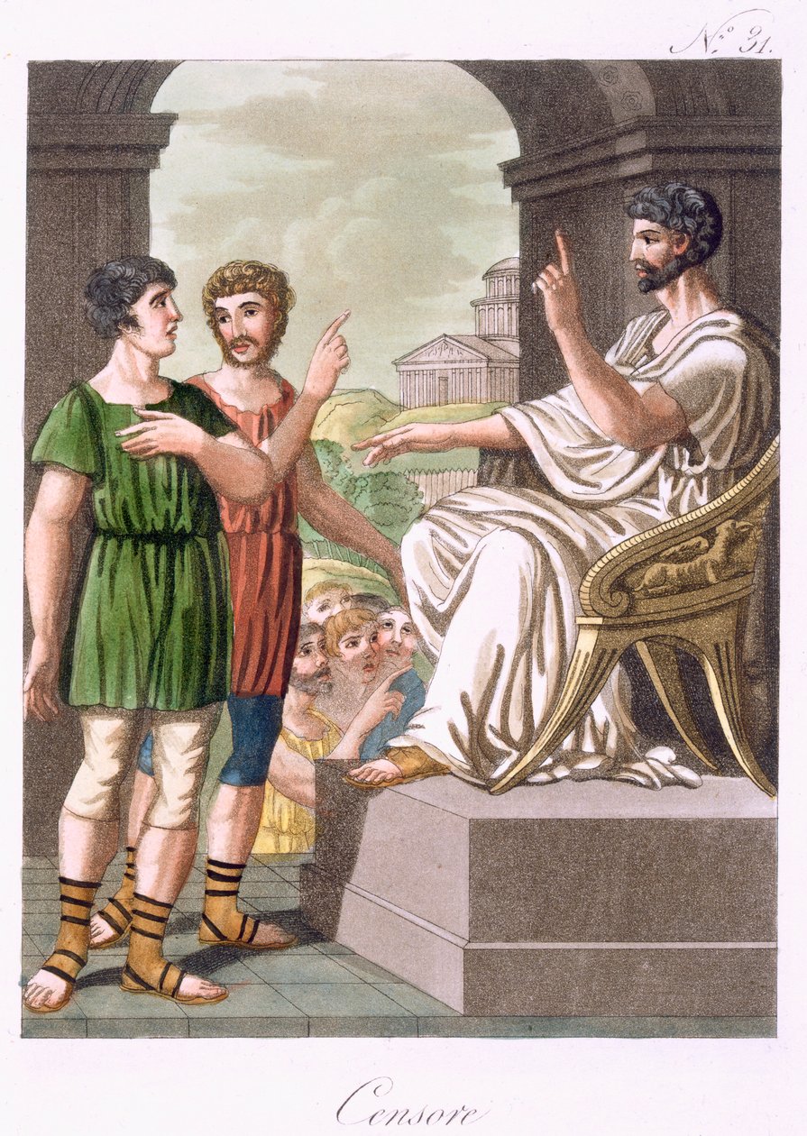 Um censor romano, ilustração de &39;L&39;Antique Roma&39;, gravado por Labrousse, publicado em 1796 de Jacques Grasset de Saint Sauveur