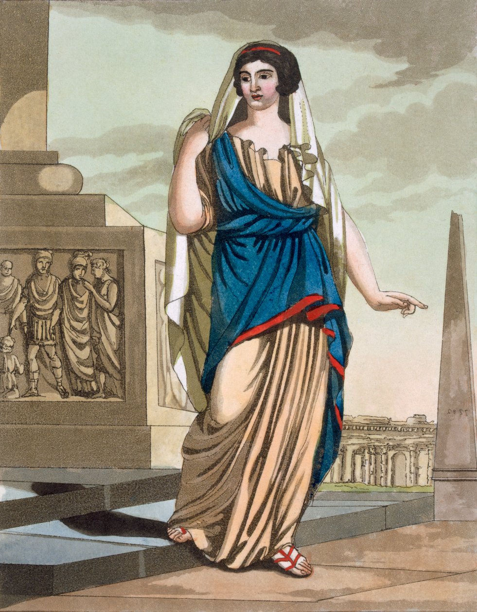 Cidadão da Roma Antiga, um fólio de L&39;Antique Roma, gravado por Labrousse, pub. 1796 de Jacques Grasset de Saint Sauveur