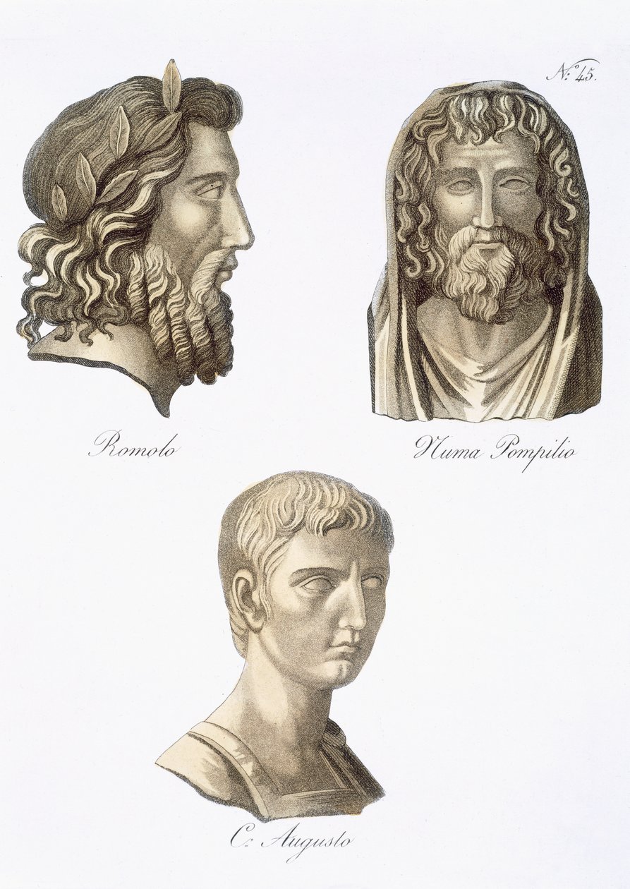 Romulus, Numa e Augusto de, I&39;antique Roma, Pub. 1796 de Jacques Grasset de Saint Sauveur