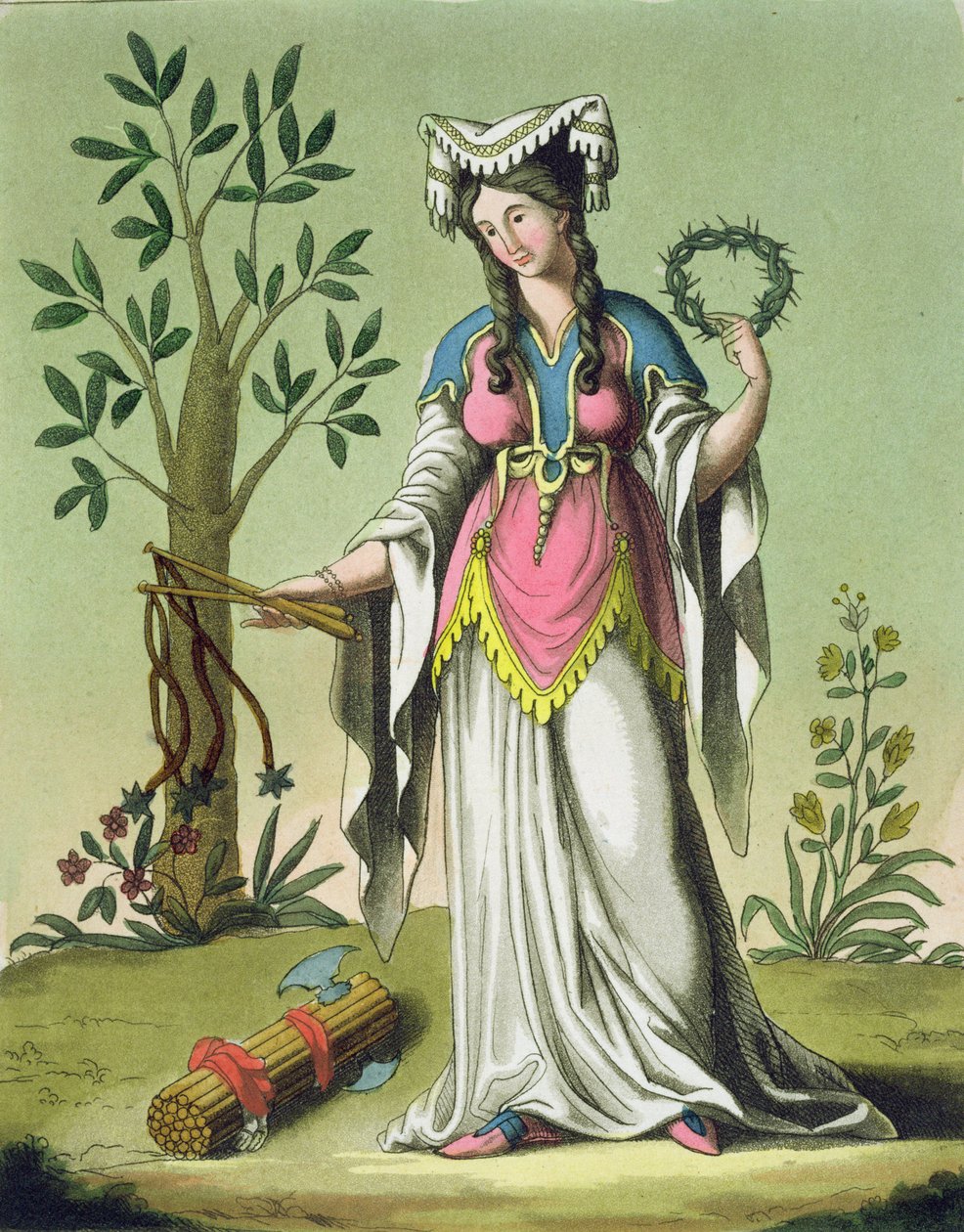 Sybil de Delphi, nº 15 da "Roma Antiga", gravada por Labrousse, publicou 1796 de Jacques Grasset de Saint Sauveur
