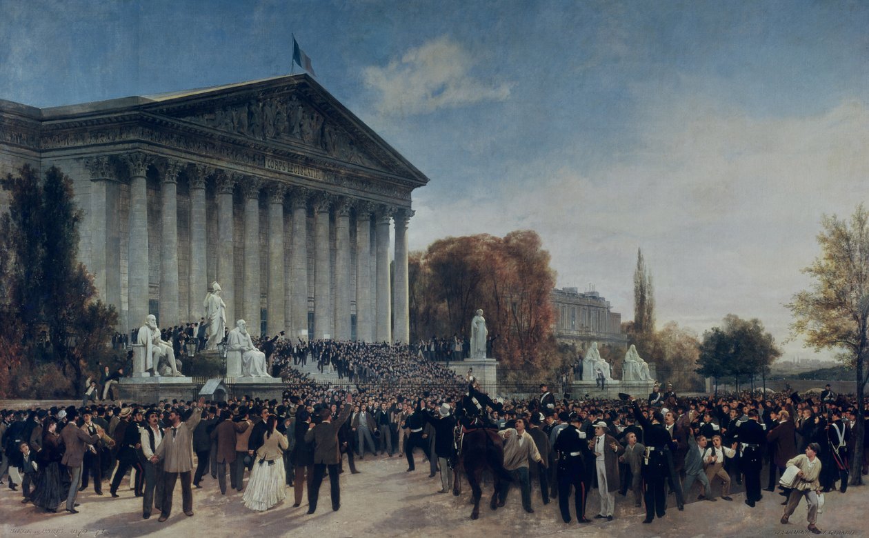 O Palais du Corps Legislatif após a última sessão em 4 de setembro de 1870 de Jacques Guiaud