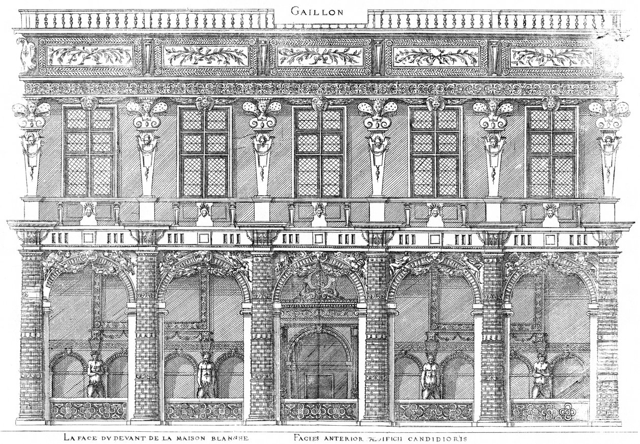Gravura do primeiro volume dos mais excelentes Bastiments de France de Jacques I Androuet du Cerceau