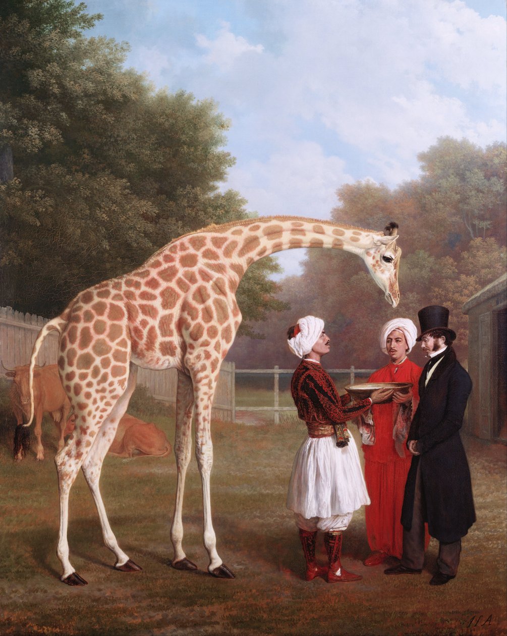 Girafa núbio de Jacques Laurent Agasse