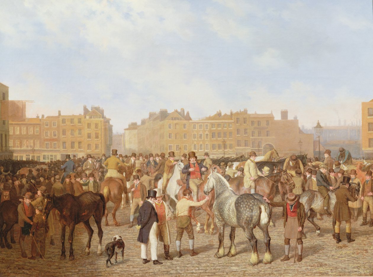 Old Smithfield Market, Londres, 1824 de Jacques Laurent Agasse