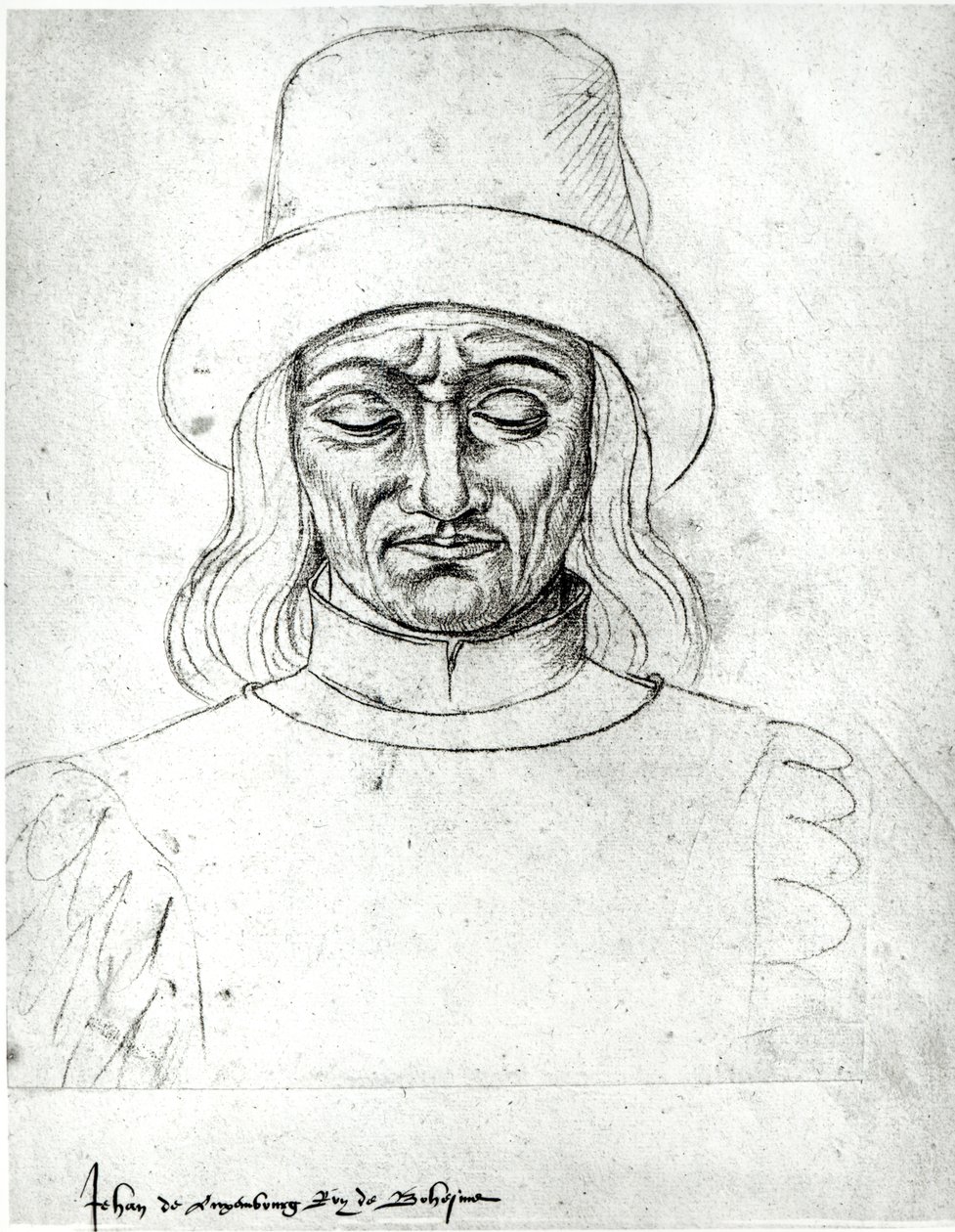 Ms.266 fol.171 João de Luxemburgo (1296-1346), rei da Boêmia, de &39;Recueil d&39;Arras&39; de Jacques Le Boucq