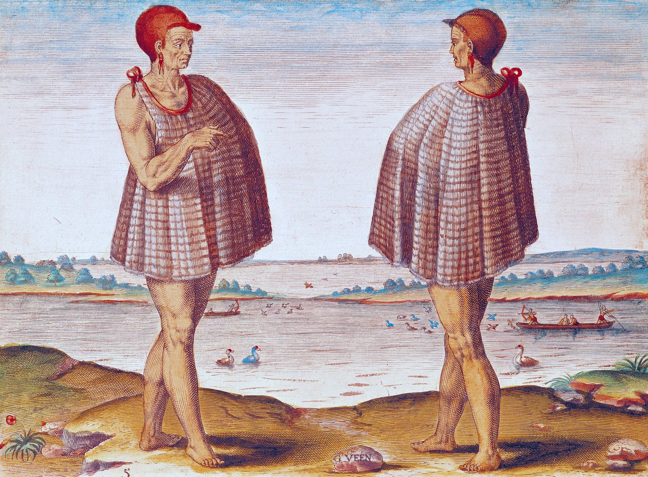 Um sacerdote de Secoton na Virgínia, de &39;Admiranda Narratio ..&39;, gravado por Theodore de Bry (1528-88) 1585-88 de Jacques Le Moyne