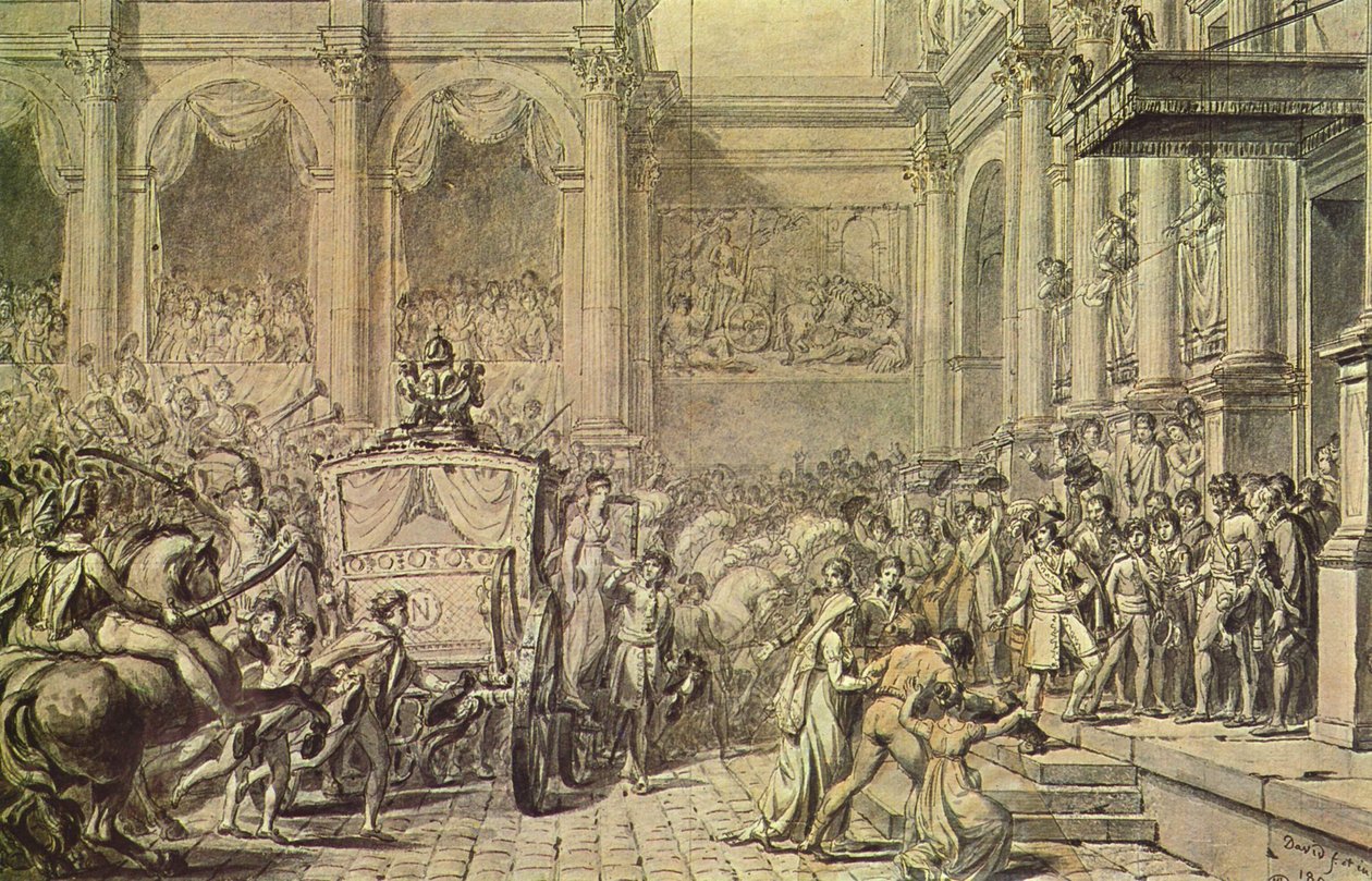 Chegada de Napoleão em frente à prefeitura de Jacques Louis David