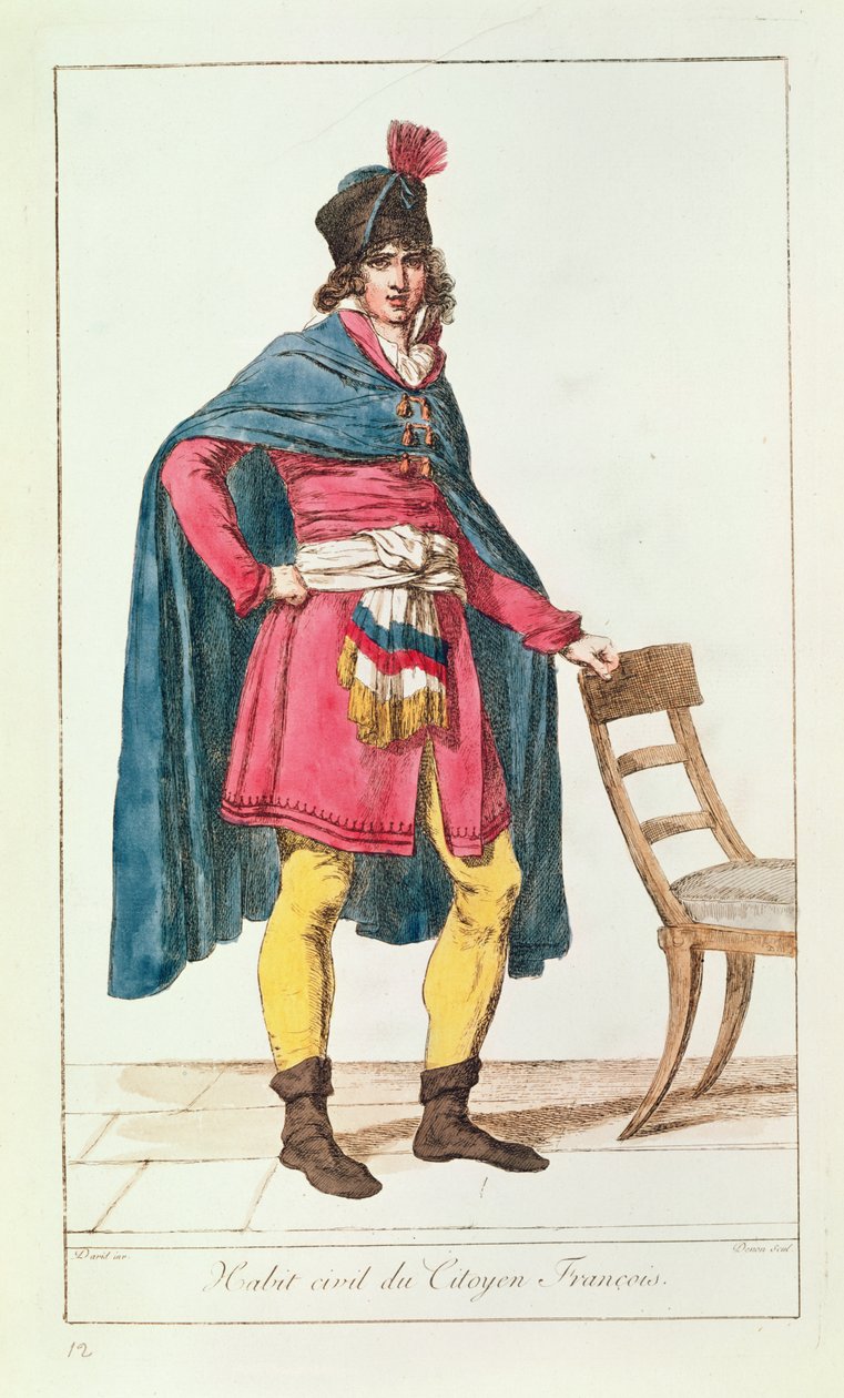 Fato de civil para cidadão francês, gravado por Vivant Dominique Denon de Jacques Louis David