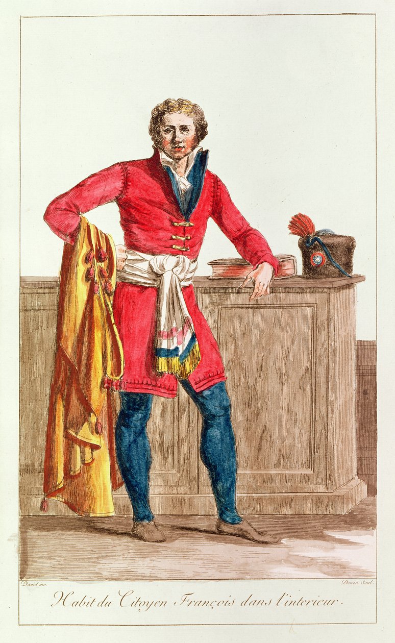 Fato civil para cidadão francês por dentro, gravado por Vivant Dominique Denon de Jacques Louis David