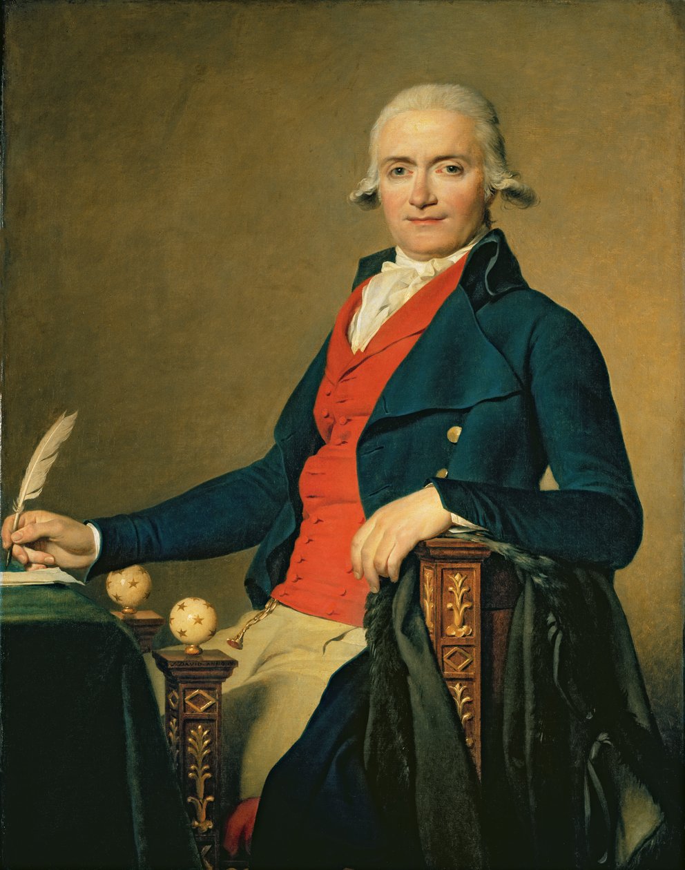 Gaspard Meyer (1749-98) ou O Homem no Colete Vermelho, 1795 de Jacques Louis David