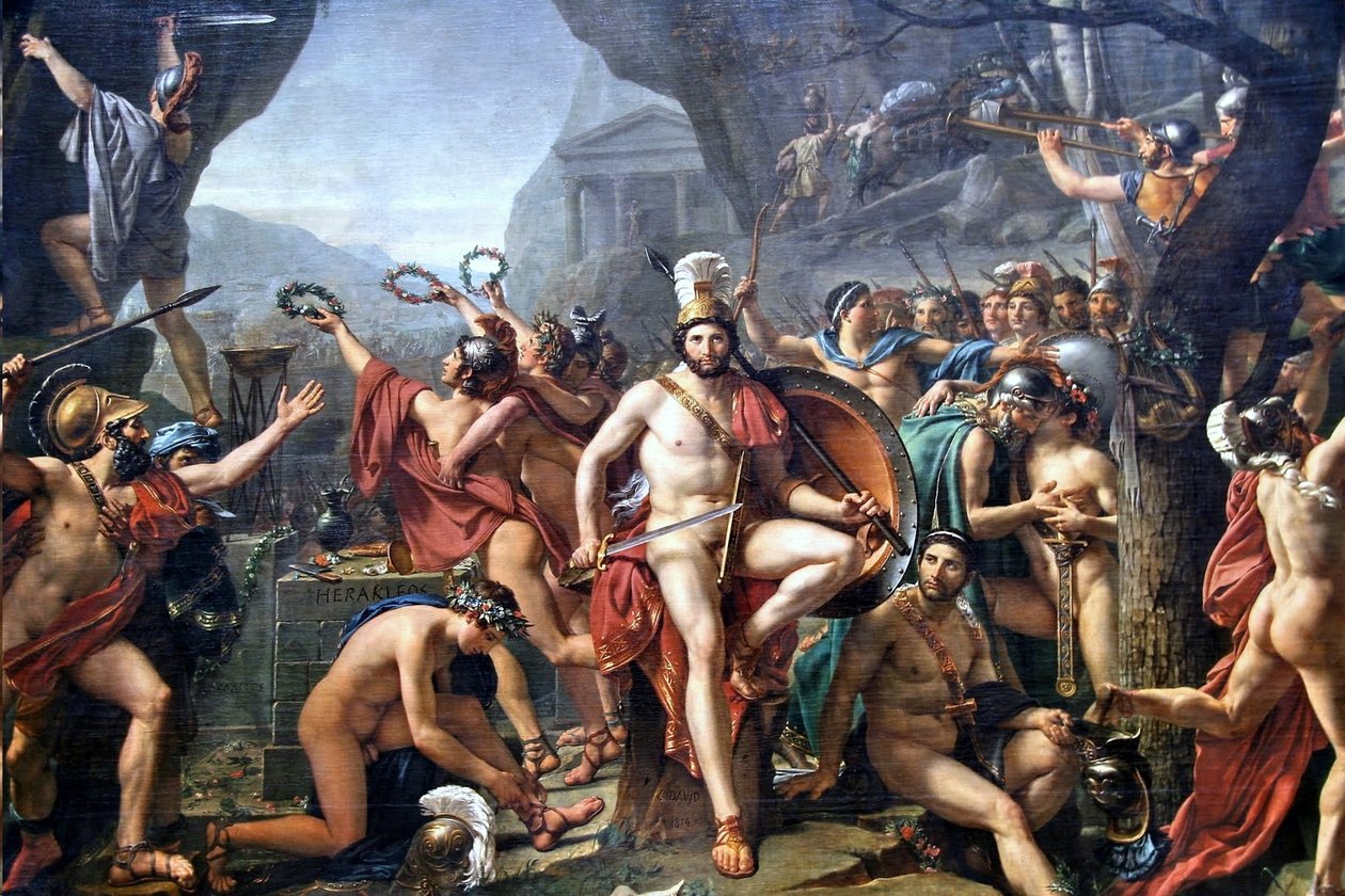 Leonidas na Thermopylae de Jacques Louis David