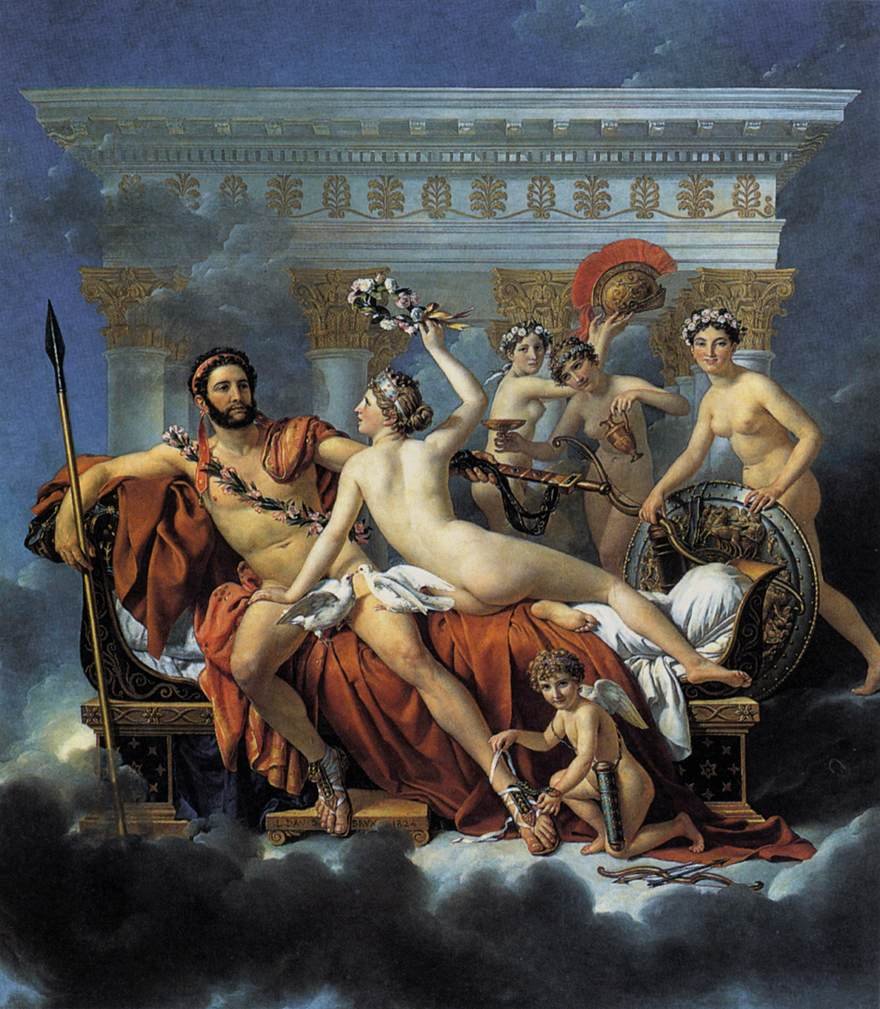 Marte Desarmado por Vênus e as Três Graças. de Jacques Louis David