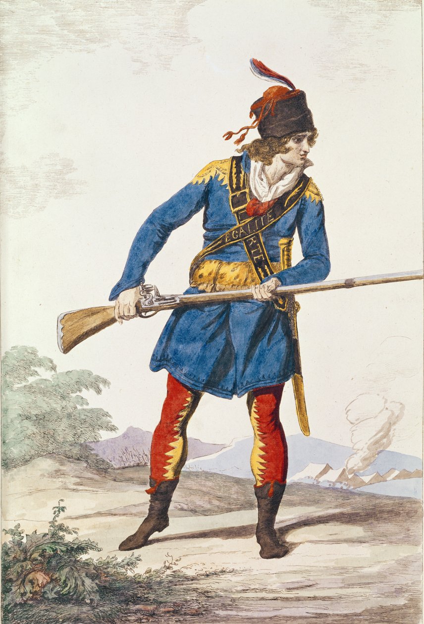 Vestido Militar, gravado por Vivant Dominique Denon de Jacques Louis David