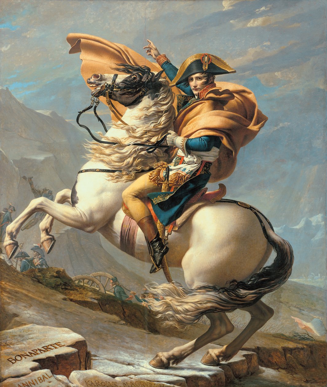 Napoleão (1769-1821) Atravessando os Alpes no Passo de São Bernardo, 20 de maio de 1800, c.1800-01 de Jacques Louis David
