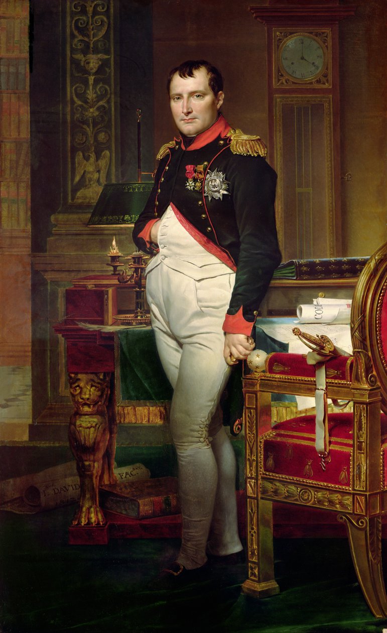 Napoleão Bonaparte em seu estudo nas Tulherias, 1812 de Jacques Louis David