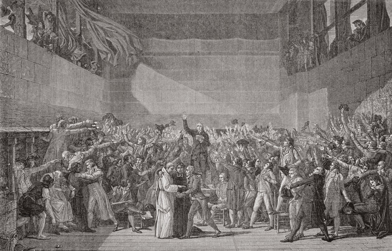 Juramento feito no Jeu de Paume, 20 de junho de 1789, Revolução Francesa de Jacques Louis David