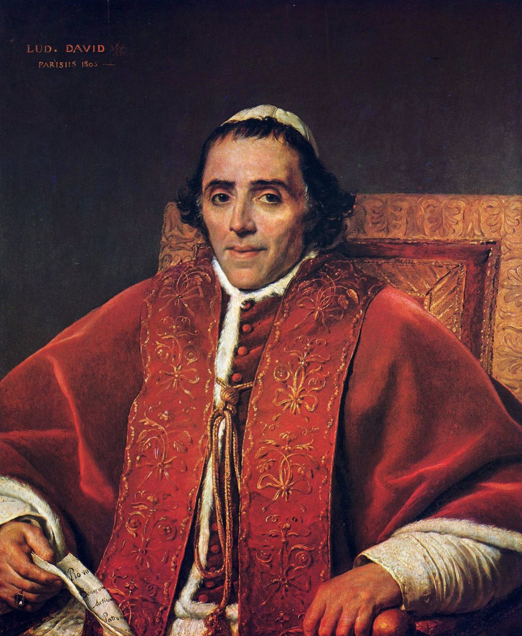 Retrato do Papa Pio VII de Jacques Louis David