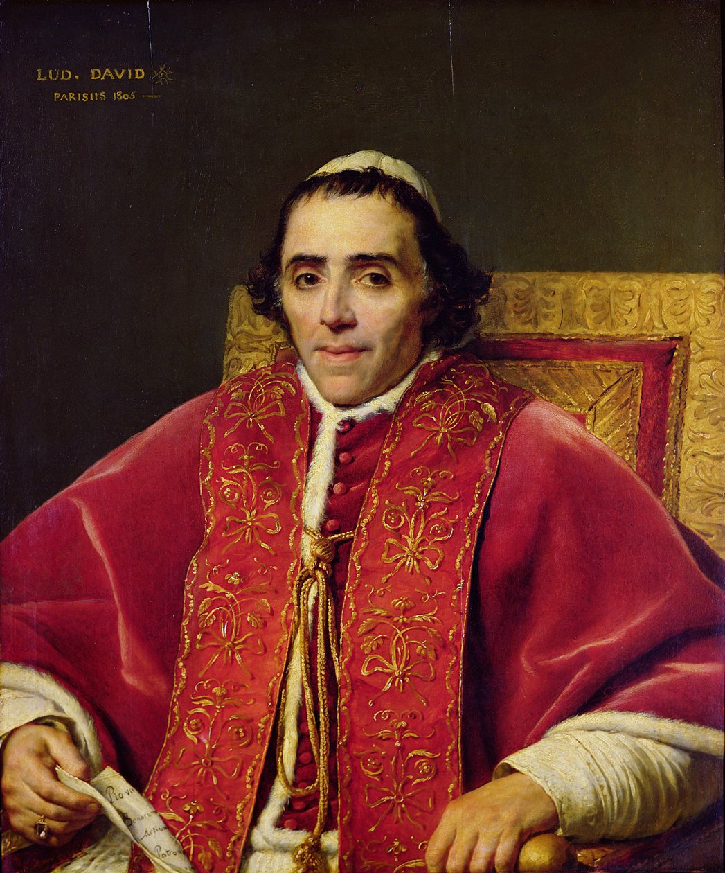 Retrato do Papa Pio VII (1742-1823), 1805 de Jacques Louis David