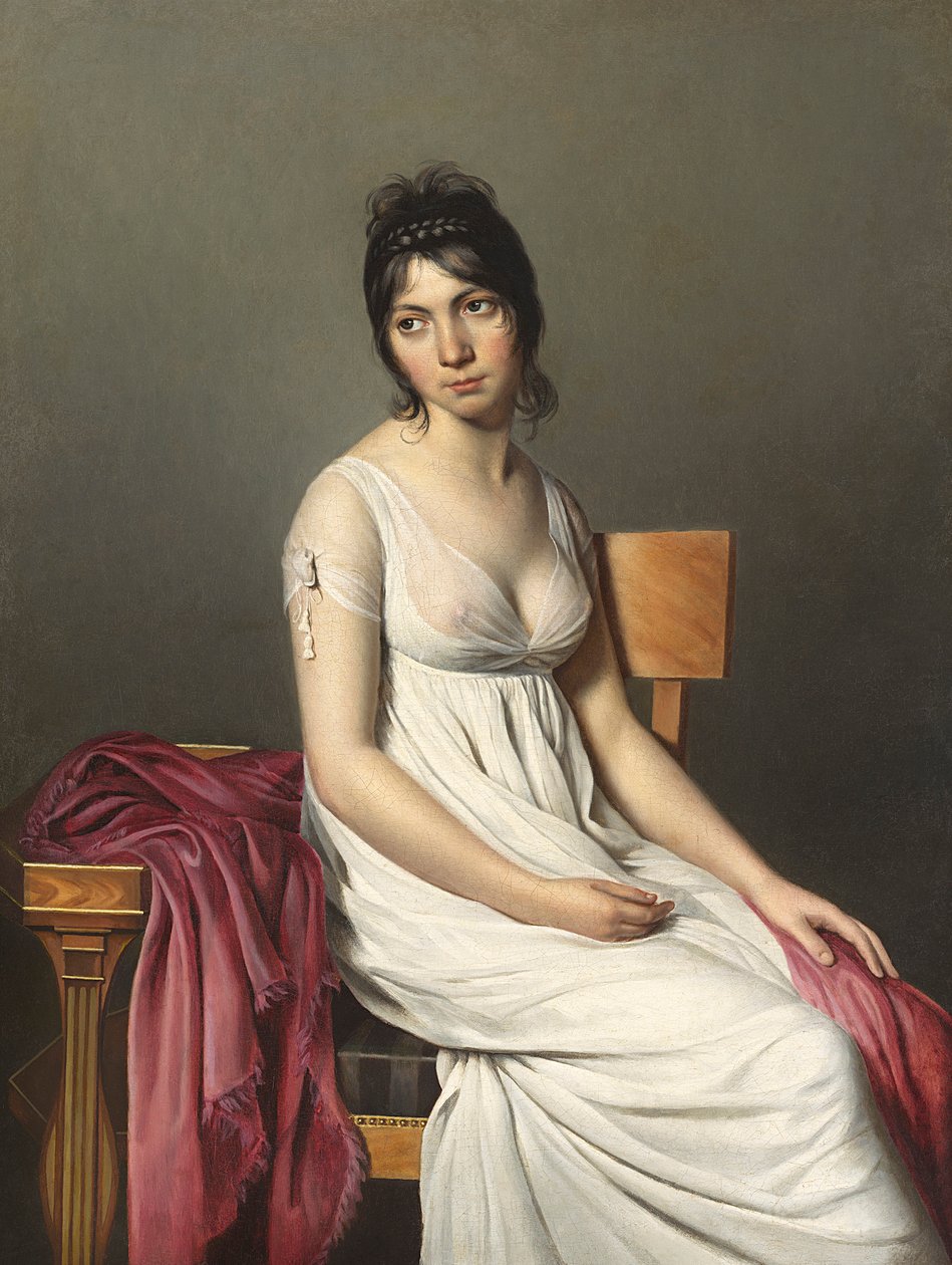 Retrato de uma jovem mulher de branco, c. 1798 de Jacques Louis David