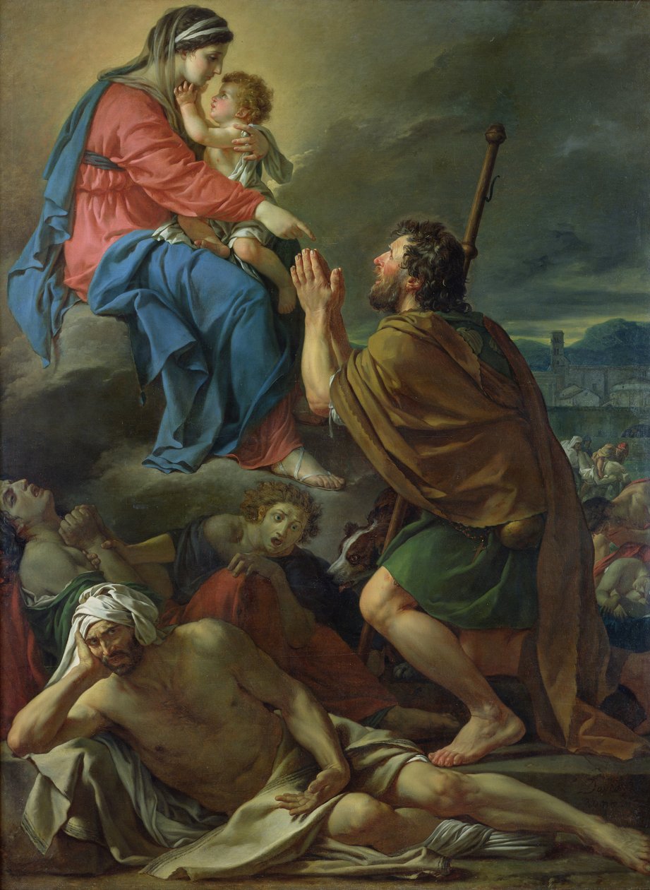 São Roque, orando à Virgem pelo fim da peste, 1780 de Jacques Louis David