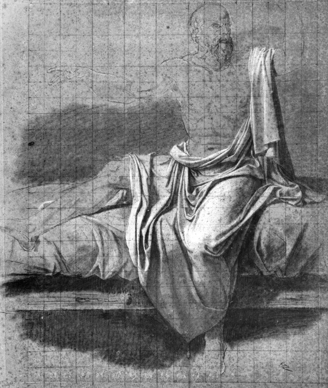 Estudo para a morte de Sócrates de Jacques Louis David