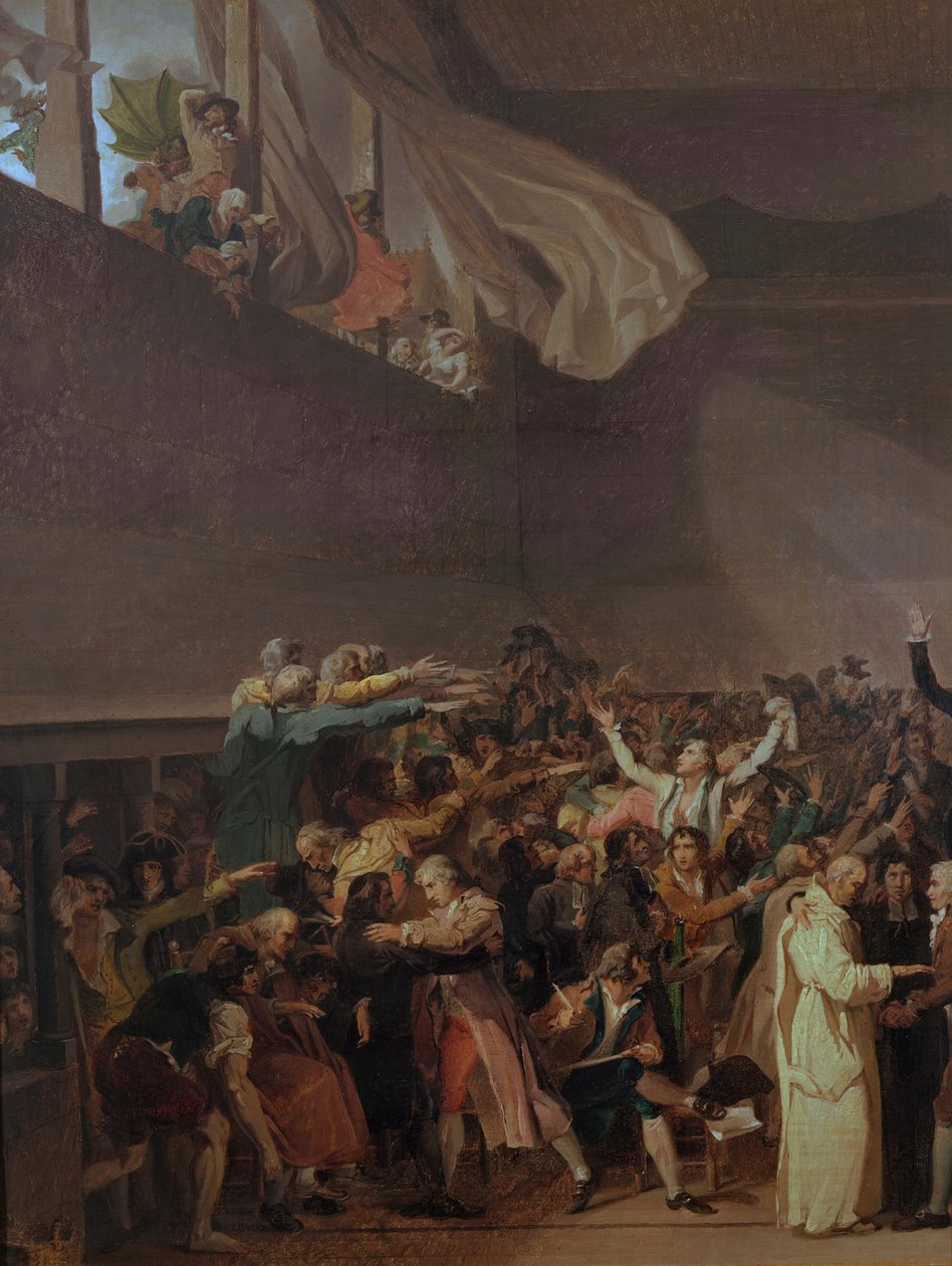 Juramento da quadra de tênis, 20 de junho de 1789 (seção esquerda da pintura) de Jacques Louis David