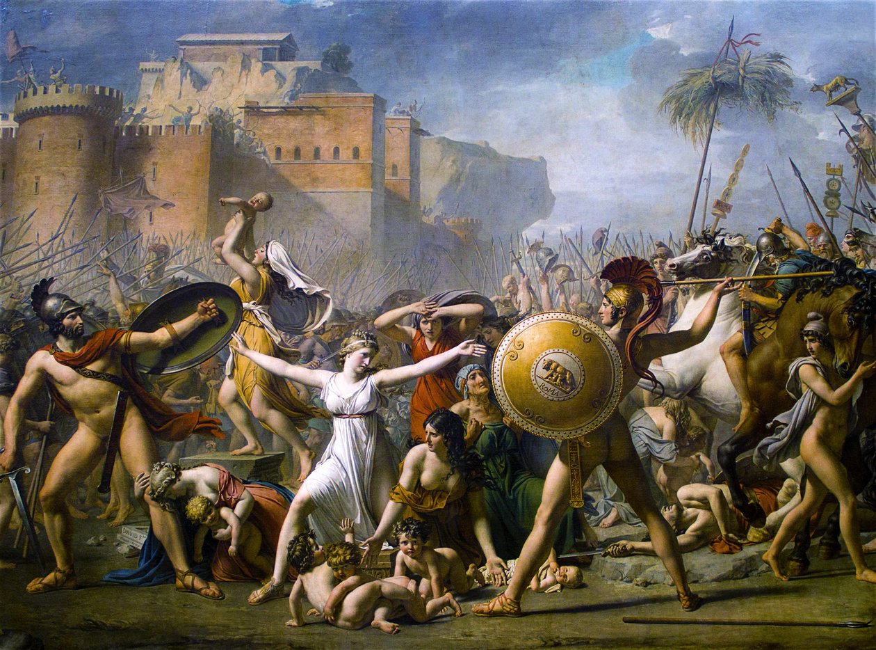A intervenção das mulheres sabinas de Jacques Louis David