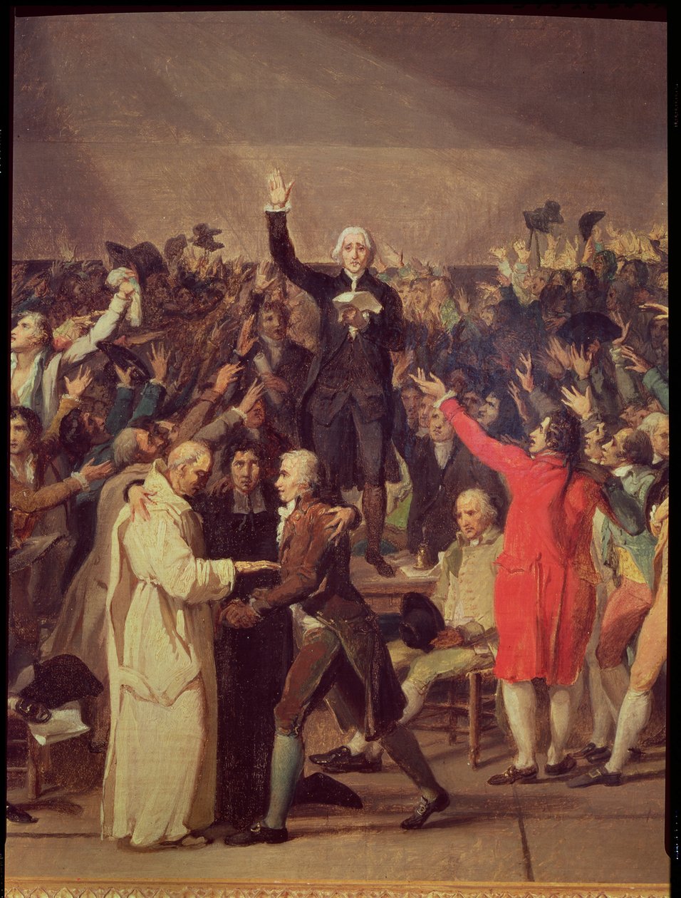 Juramento da quadra de tênis, 20 de junho de 1789, detalhe do grupo em torno de Bailly, 1791 de Jacques Louis David