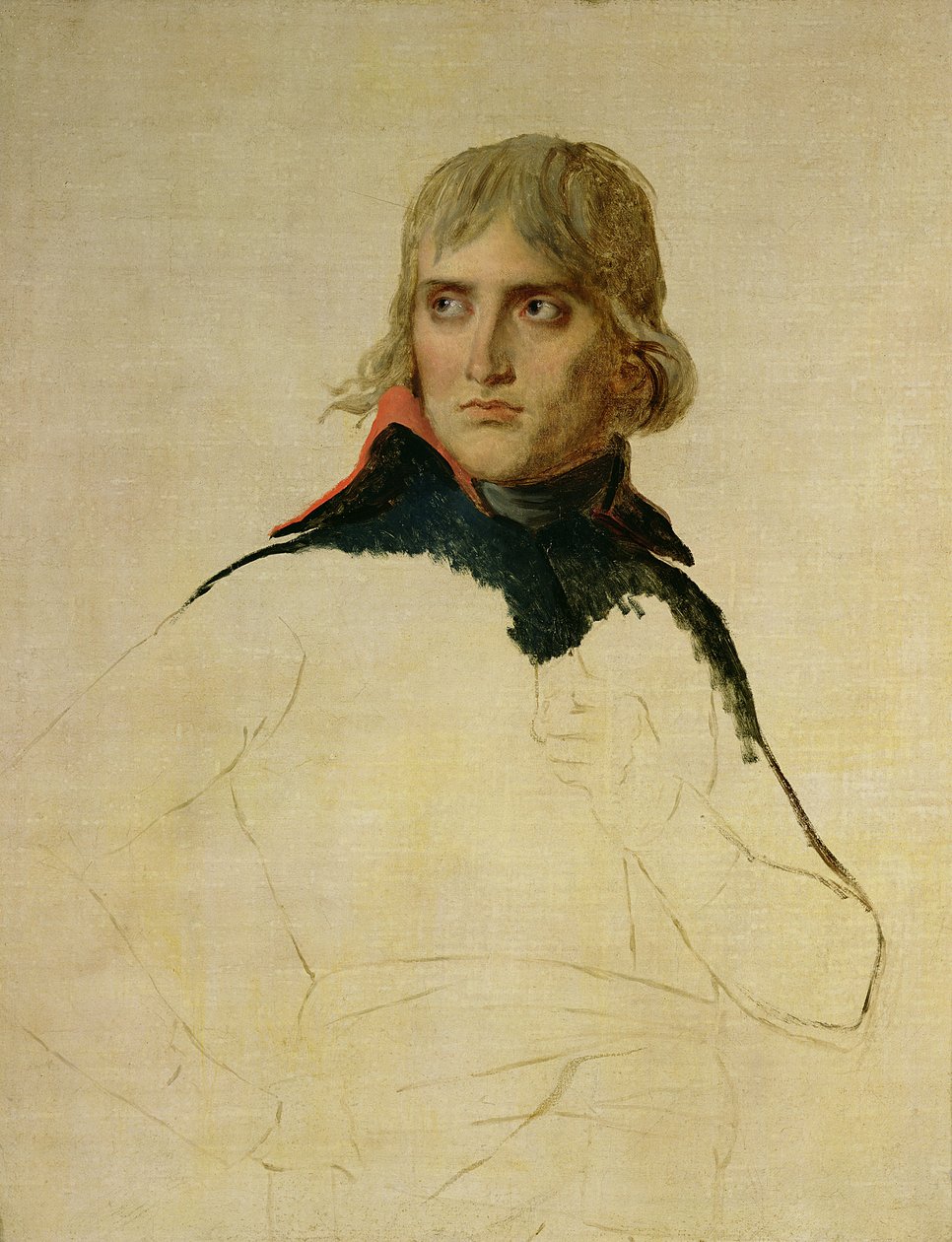 Retrato inacabado do general Bonaparte (1769-1821) c.1797-98 de Jacques Louis David