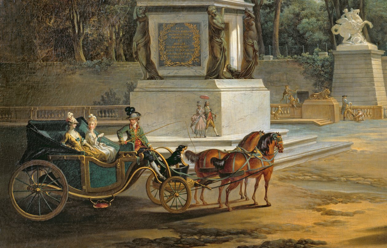 A entrada para as Tulherias da Place Louis XV em Paris, c.1775 (detalhe de 209920) de Jacques Philippe Joseph de Saint Quentin
