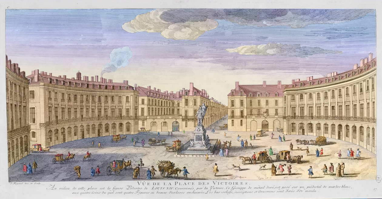 Place des Victoires, Paris (colorir mais tarde) de Jacques Rigaud
