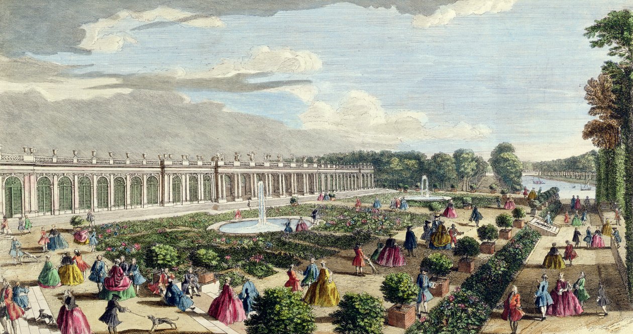 Vista do Chateau de Trianon, em direção ao Parterre (ver também 171645) de Jacques Rigaud