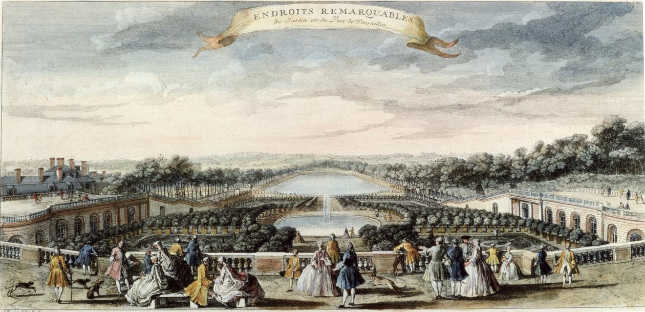 Vista, de, a, orangerie, e, a, canal grandioso, em, versalhes de Jacques Rigaud