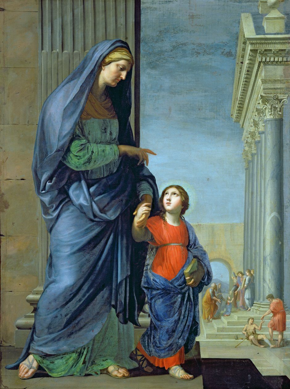Santa Ana levando a virgem ao templo, c.1635-45 de Jacques Stella