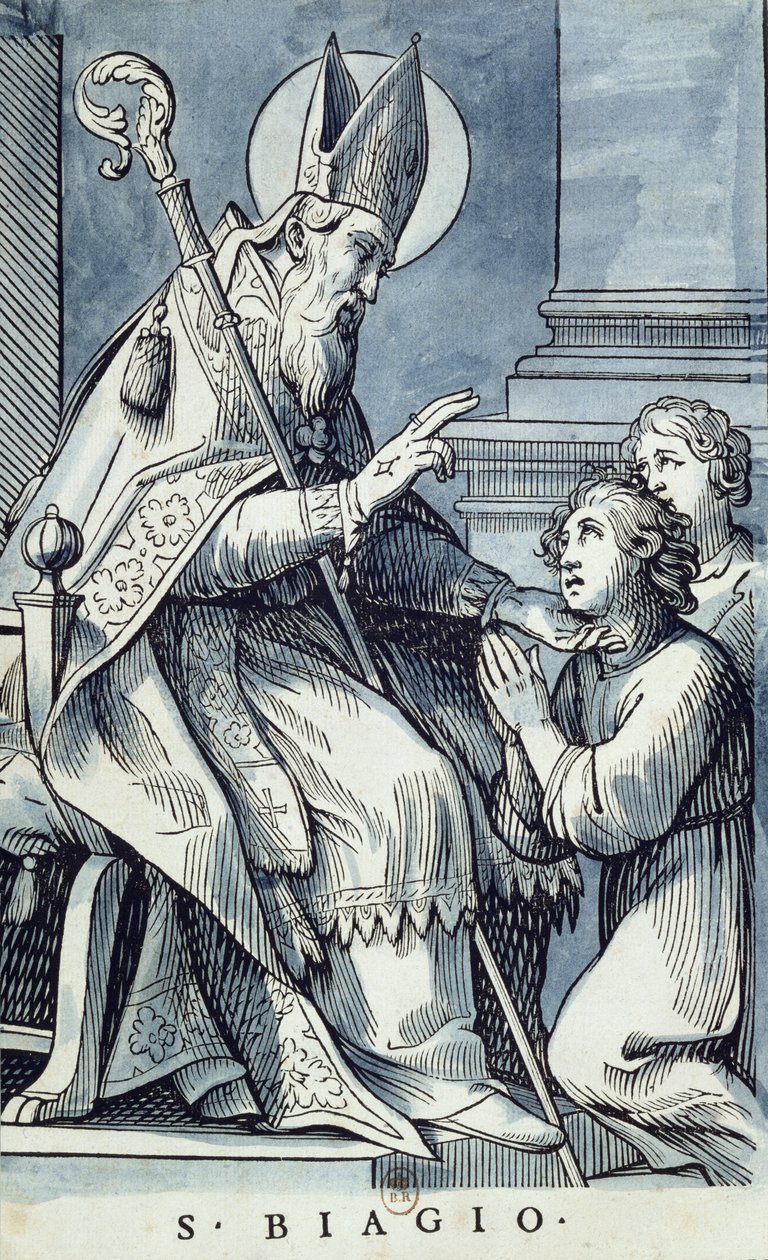 St. Blaise curando uma criança doente de Jacques Stella