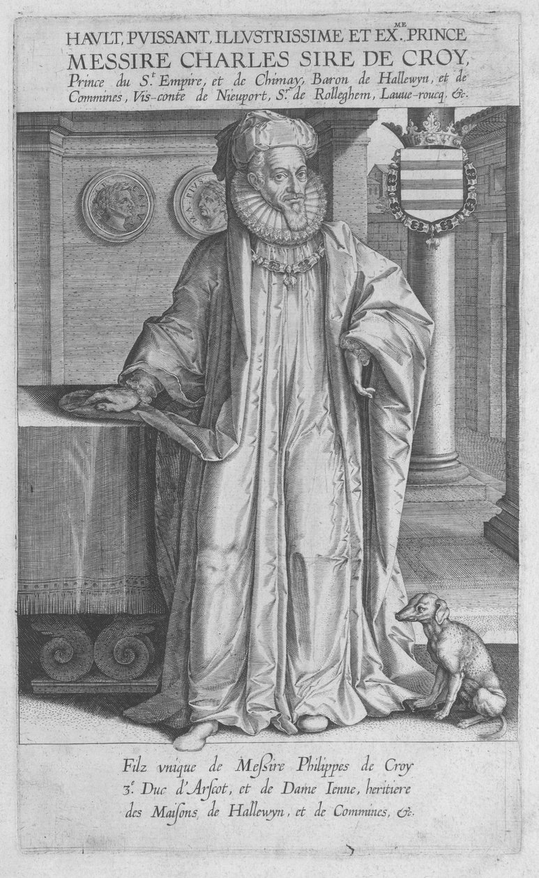 Gravura representando Charles III de Croÿ de Jacques de Bye